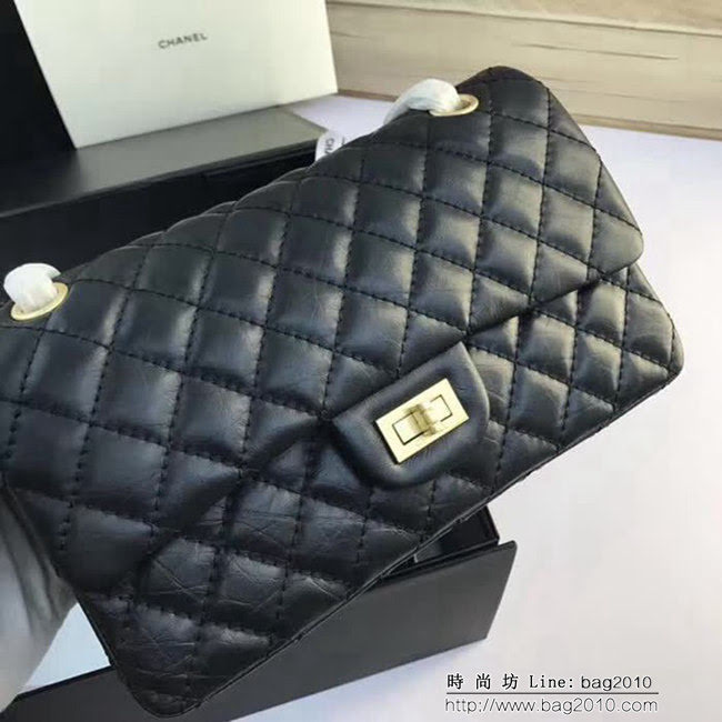 香奈兒CHANEL 225 進口大象紋胎牛皮金銀扣單肩斜挎鏈條包 DSC2037